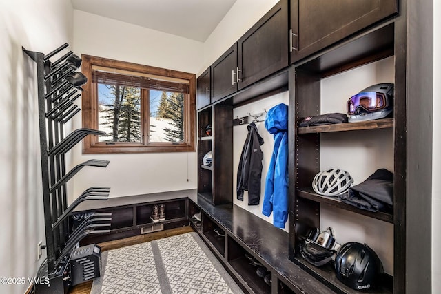 mudroom featuring light wood-type flooring