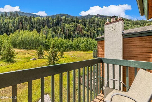 balcony with a mountain view