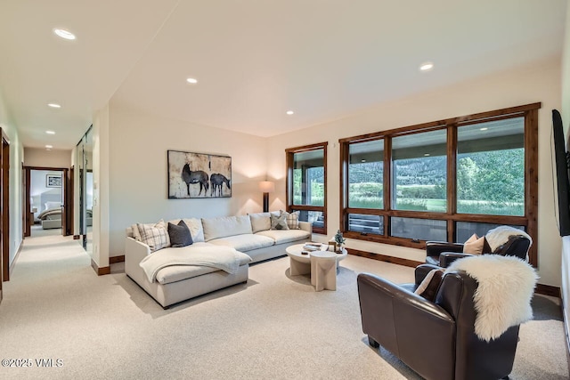 44 Conestoga Cir, Edwards, CO 81632 - living area featuring carpet floors and recessed lighting