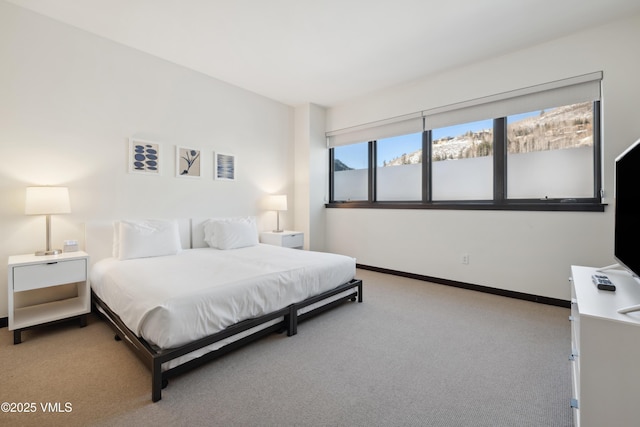 bedroom with carpet and baseboards