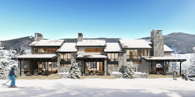 46 Red Spruce Ln Unit 1, Beaver Creek, CO 81620 - snow covered house featuring a mountain view