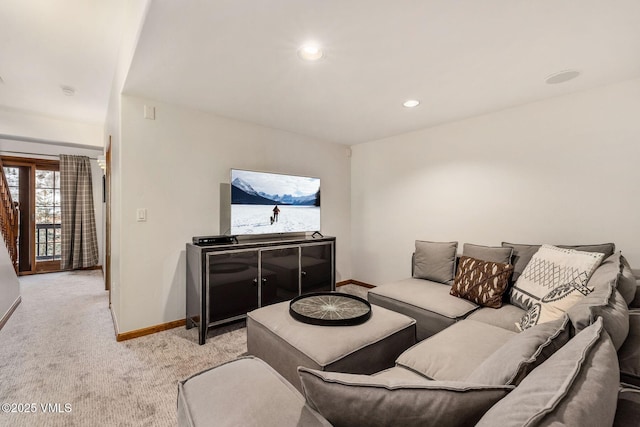 107 Lions Ln, Minturn, CO 81645 - living room with recessed lighting, light colored carpet, and baseboards
