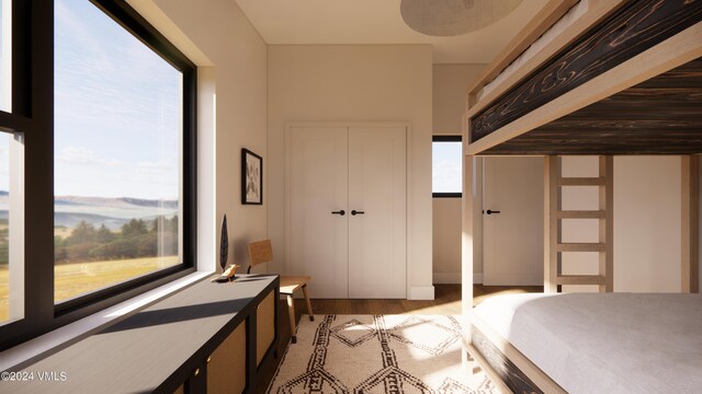 bedroom featuring light hardwood / wood-style flooring