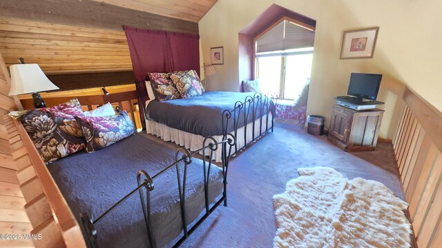 000149 Willis Pl Unit 140, Beaver Creek, CO 81620 - carpeted bedroom featuring lofted ceiling and wood ceiling