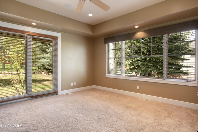 88 E Double Hitch, Eagle, CO 81631 - spare room with light carpet, baseboards, ceiling fan, and recessed lighting