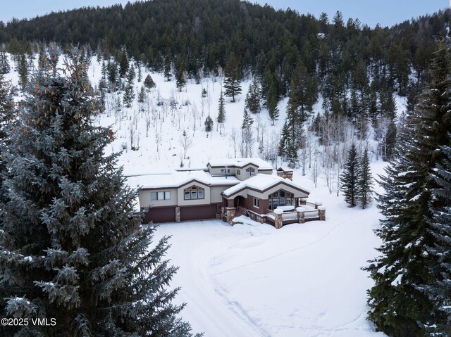 view of snowy aerial view