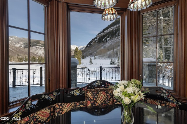 room details with a mountain view