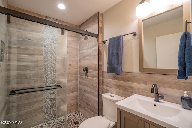 4031 Bighorn Rd Unit 9-H, Vail, CO 81657 - full bathroom with a stall shower, vanity, and recessed lighting
