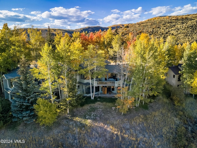 bird's eye view featuring a mountain view