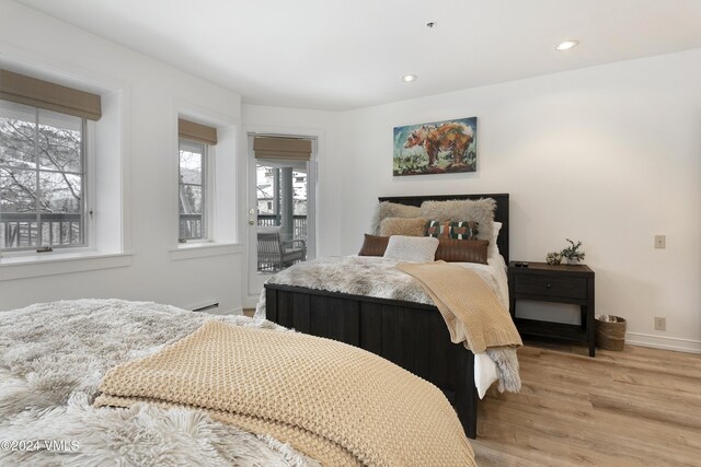 bedroom featuring light hardwood / wood-style floors