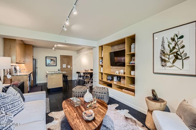9 Vail Rd Unit 16, Vail, CO 81657 - living room with track lighting and baseboards