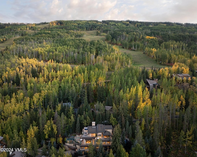 100 Vail Rd, Vail, CO 81657 - aerial overview of property's location with a heavily wooded area