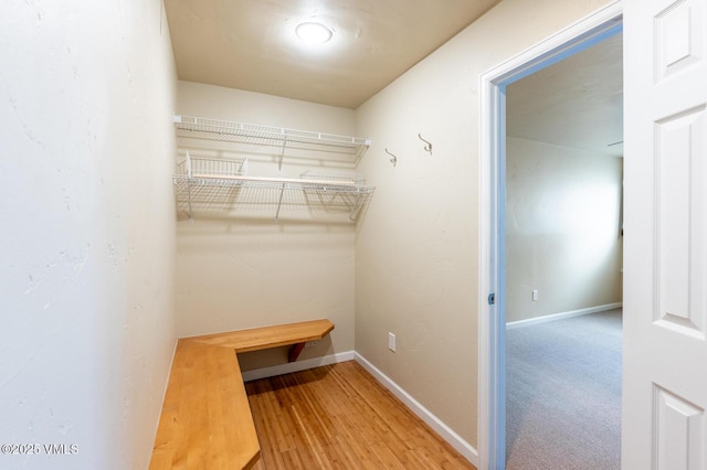 spacious closet featuring wood finished floors