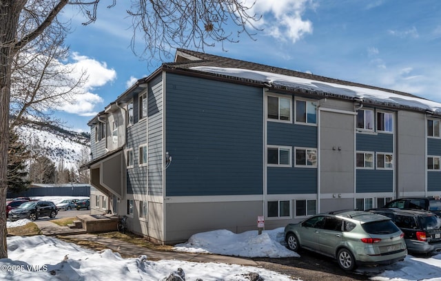 view of snow covered exterior