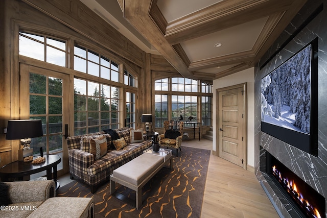 17 Chateau Ln Unit 501, Beaver Creek, CO 81620 - sunroom / solarium with plenty of natural light, beam ceiling, and coffered ceiling