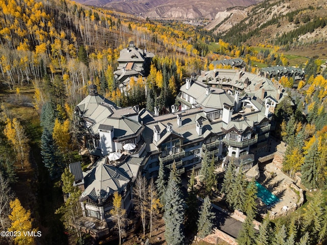 17 Chateau Ln Unit 501, Beaver Creek, CO 81620 - aerial view of a mountain backdrop and a heavily wooded area