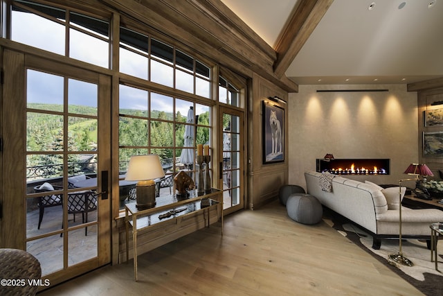 17 Chateau Ln Unit 501, Beaver Creek, CO 81620 - entryway featuring light wood-style floors, healthy amount of natural light, and high vaulted ceiling