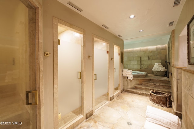 17 Chateau Ln Unit 501, Beaver Creek, CO 81620 - bathroom featuring a stall shower and recessed lighting