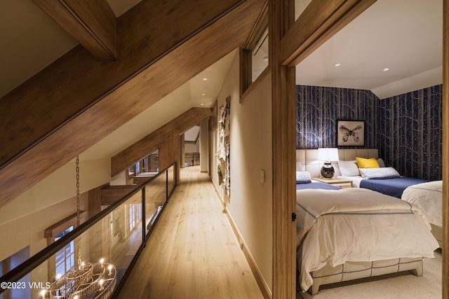 17 Chateau Ln Unit 501, Beaver Creek, CO 81620 - bedroom with wood finished floors, vaulted ceiling, and recessed lighting