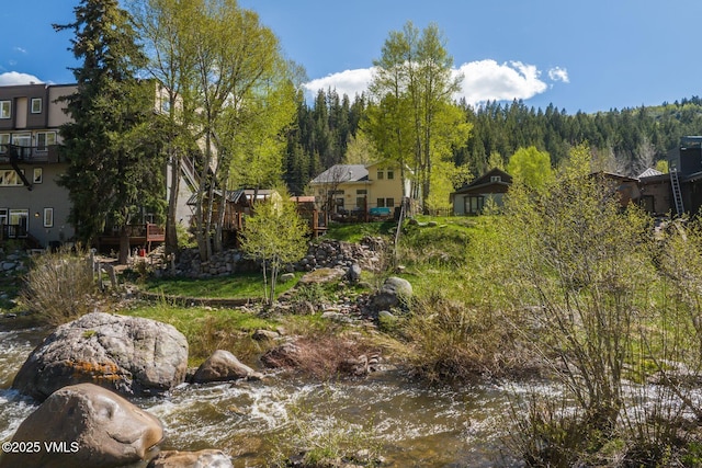 562 Main St, Minturn, CO 81645 - view of yard featuring a forest view