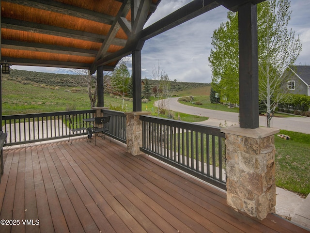 0017 Harvester Ct, Eagle, CO 81631 - wooden deck featuring covered porch