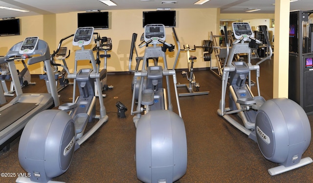 gym with baseboards