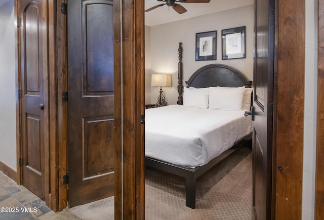 bedroom featuring a ceiling fan