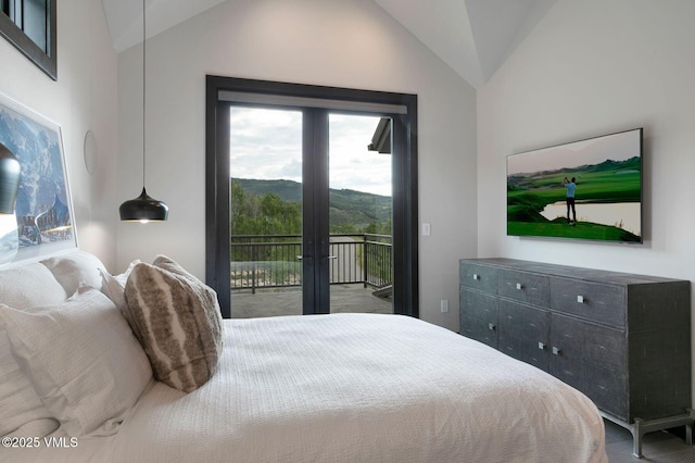420 Little Andorra Rd, Edwards, CO 81632 - bedroom with access to outside, lofted ceiling, and french doors