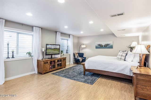 bedroom featuring light hardwood / wood-style floors