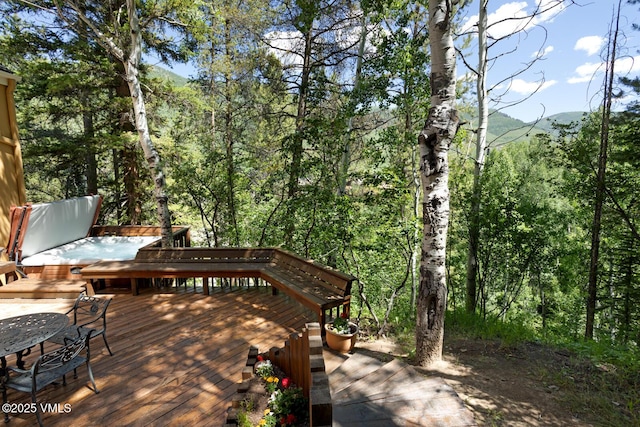 2111 Vermont Rd Unit A, Vail, CO 81657 - wooden terrace with a view of trees