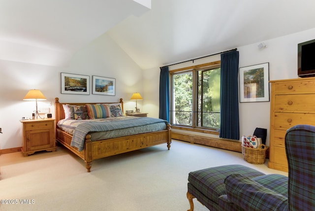 2111 Vermont Rd Unit A, Vail, CO 81657 - bedroom with vaulted ceiling and light colored carpet