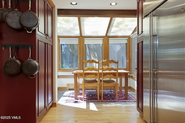 2111 Vermont Rd Unit A, Vail, CO 81657 - dining area featuring light wood-style flooring and recessed lighting