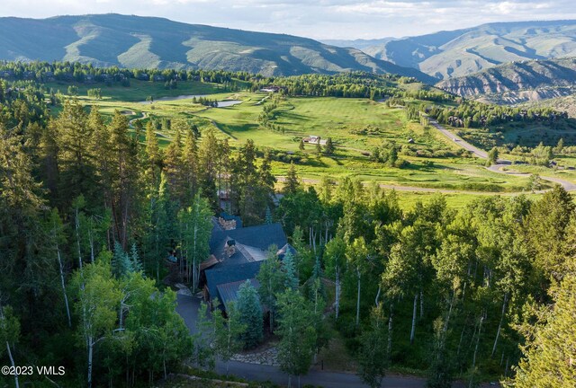 bird's eye view with a mountain view and a rural view