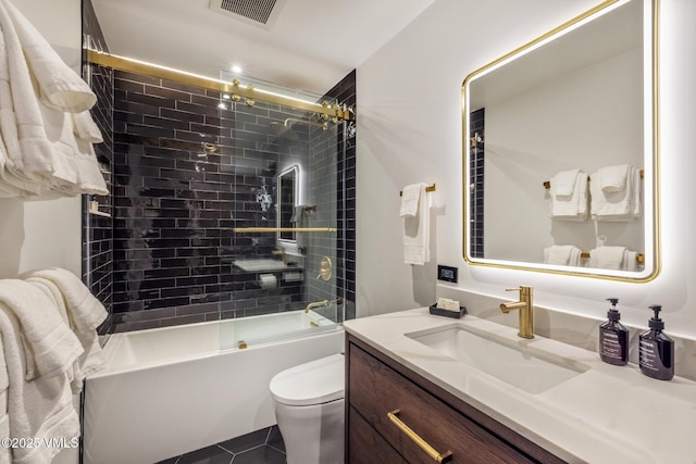 684 W Lionshead Cir Unit 302, Vail, CO 81657 - bathroom featuring vanity, shower / bath combination with glass door, and tile patterned flooring