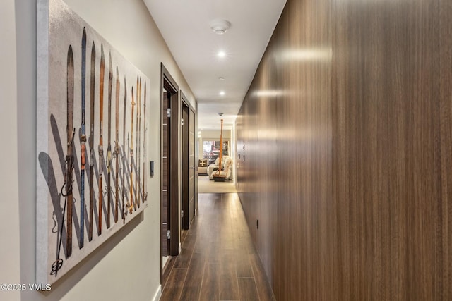 684 W Lionshead Cir Unit 302, Vail, CO 81657 - hallway with dark wood finished floors and recessed lighting