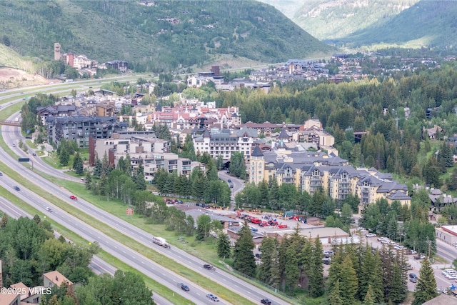 1100 N Frontage Rd W Unit 2504, Vail, CO 81657 - aerial view of property and surrounding area with a highway and mountains