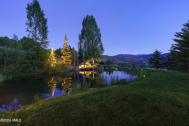 property view of water featuring a mountain view