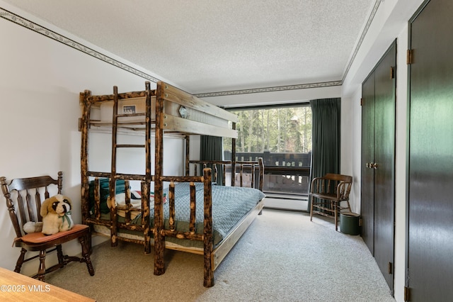 103 Willow Pl Unit 203, Vail, CO 81657 - bedroom featuring a textured ceiling and carpet floors