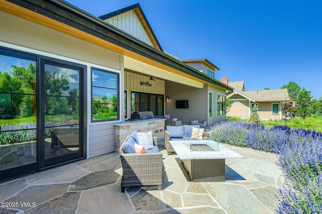 146 Robins Egg Ln, Eagle, CO 81631 - view of patio featuring area for grilling and an outdoor living space with a fire pit
