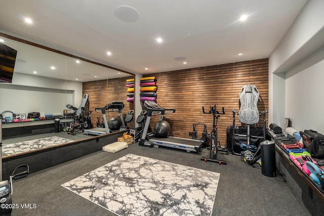 5780 Wildridge Rd E Unit A, Avon, CO 81620 - workout room featuring carpet floors and recessed lighting