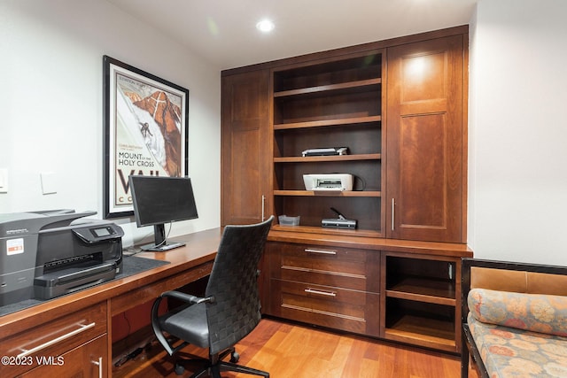 office space featuring light hardwood / wood-style flooring