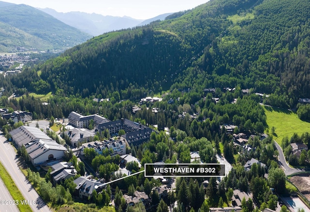 aerial view with a mountain view