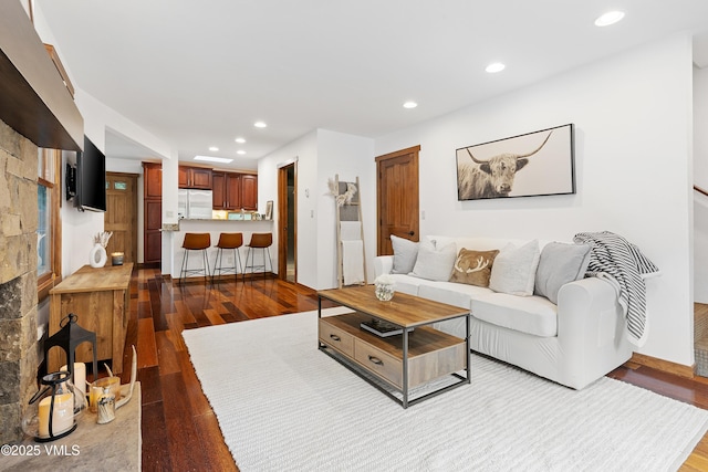 4254 Columbine Way Unit 9, Vail, CO 81657 - living room with dark wood-style flooring and recessed lighting