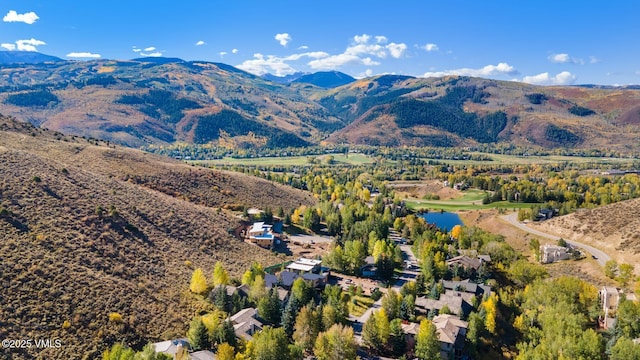 mountain view with a large body of water