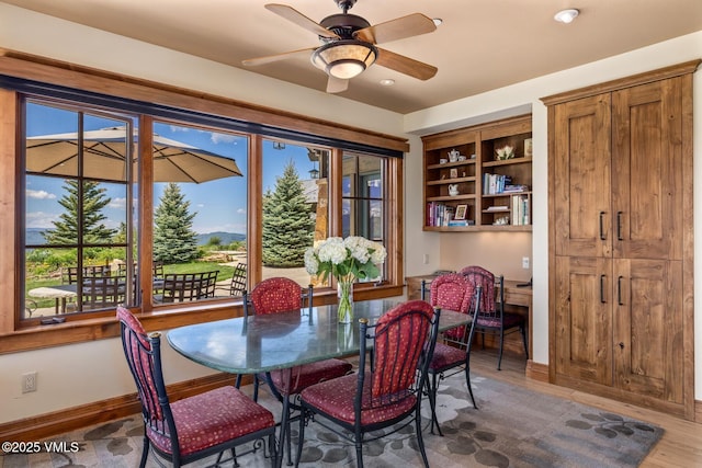 1006 Chiming Bells, Avon, CO 81620 - dining space with plenty of natural light, a ceiling fan, and wood finished floors