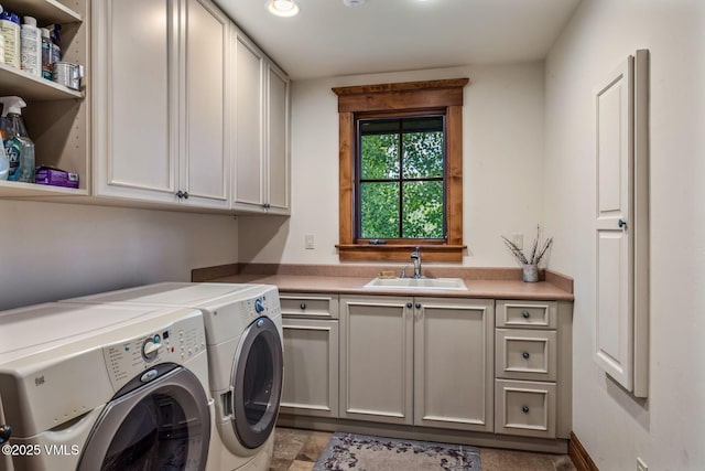 1006 Chiming Bells, Avon, CO 81620 - laundry room featuring cabinet space, washer and clothes dryer, and recessed lighting