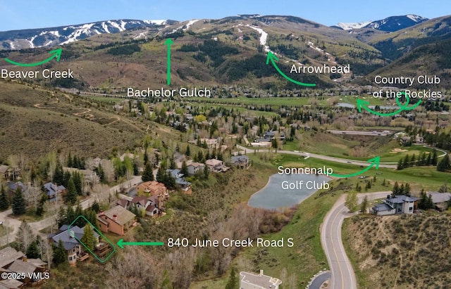 840 June Creek Rd S, Edwards, CO 81632 - view of property location with a mountainous background and property parcel outlined