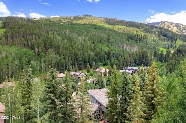 bird's eye view with a mountain view