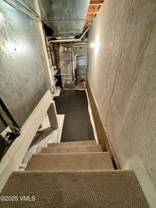 186 Willis Pl Unit 186, Beaver Creek, CO 81620 - stairs with a textured wall and heating unit
