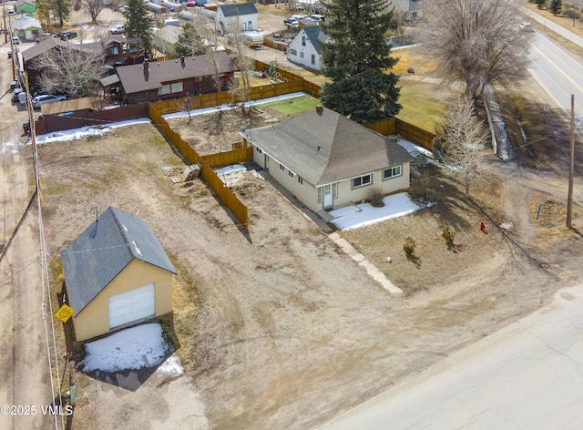 bird's eye view featuring a residential view